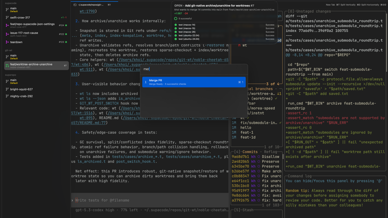 Supacode: a command center for herding coding agents